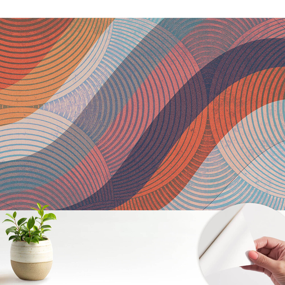 Tapet copii Ritmul multicolor al liniilor ondulate