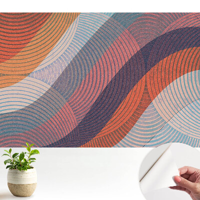 Tapet copii Ritmul multicolor al liniilor ondulate