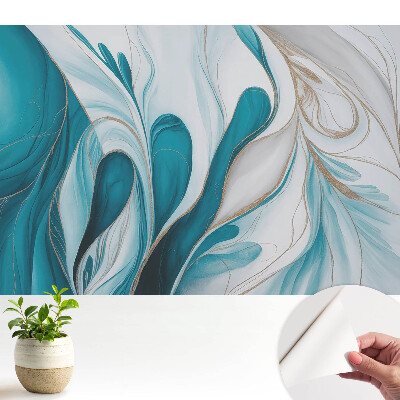 Fototapet pentru copii Fluiditatea formelor abstracte albastre