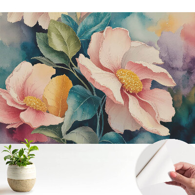 Tapet vinil Farmecul acuarelei al florilor pastelate