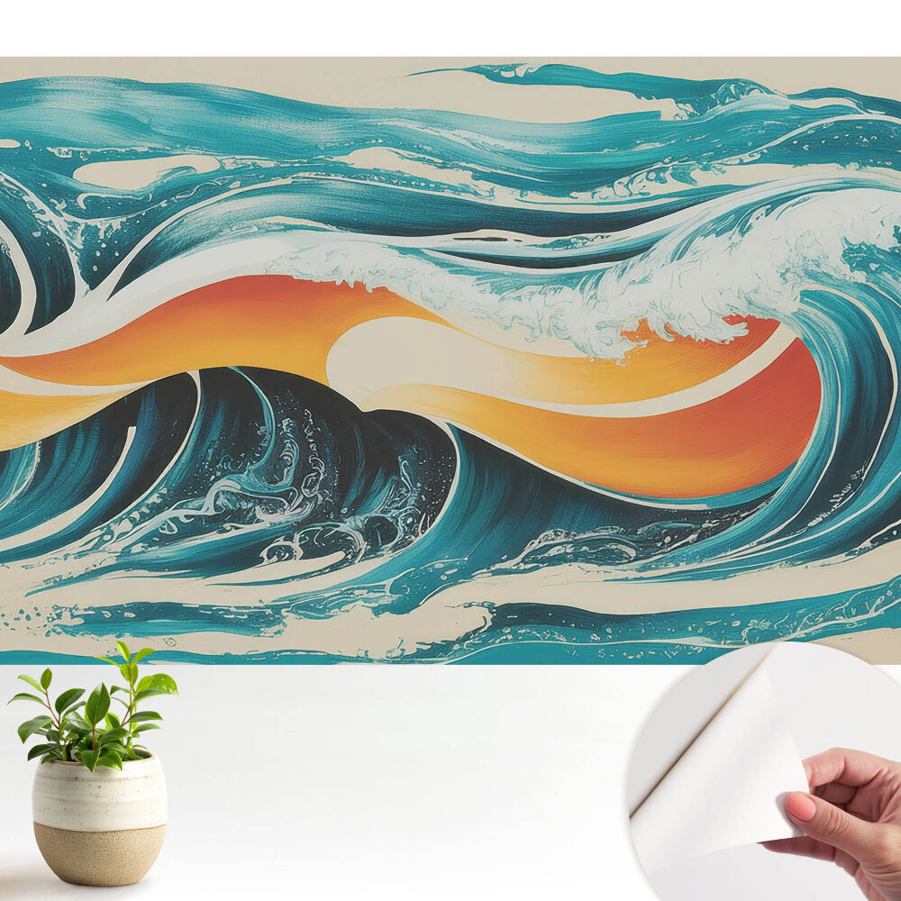 Tapet autoadeziv Un ocean energic de valuri colorate