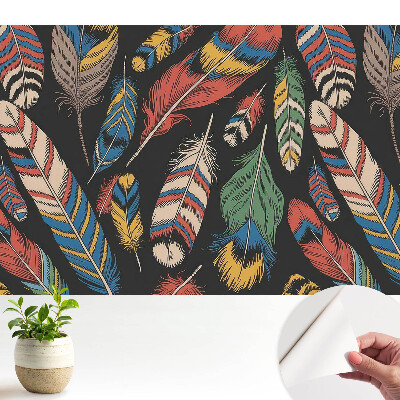 Fototapet autoadeziv pentru camera copiilor Un dans colorat al penei în stil boho