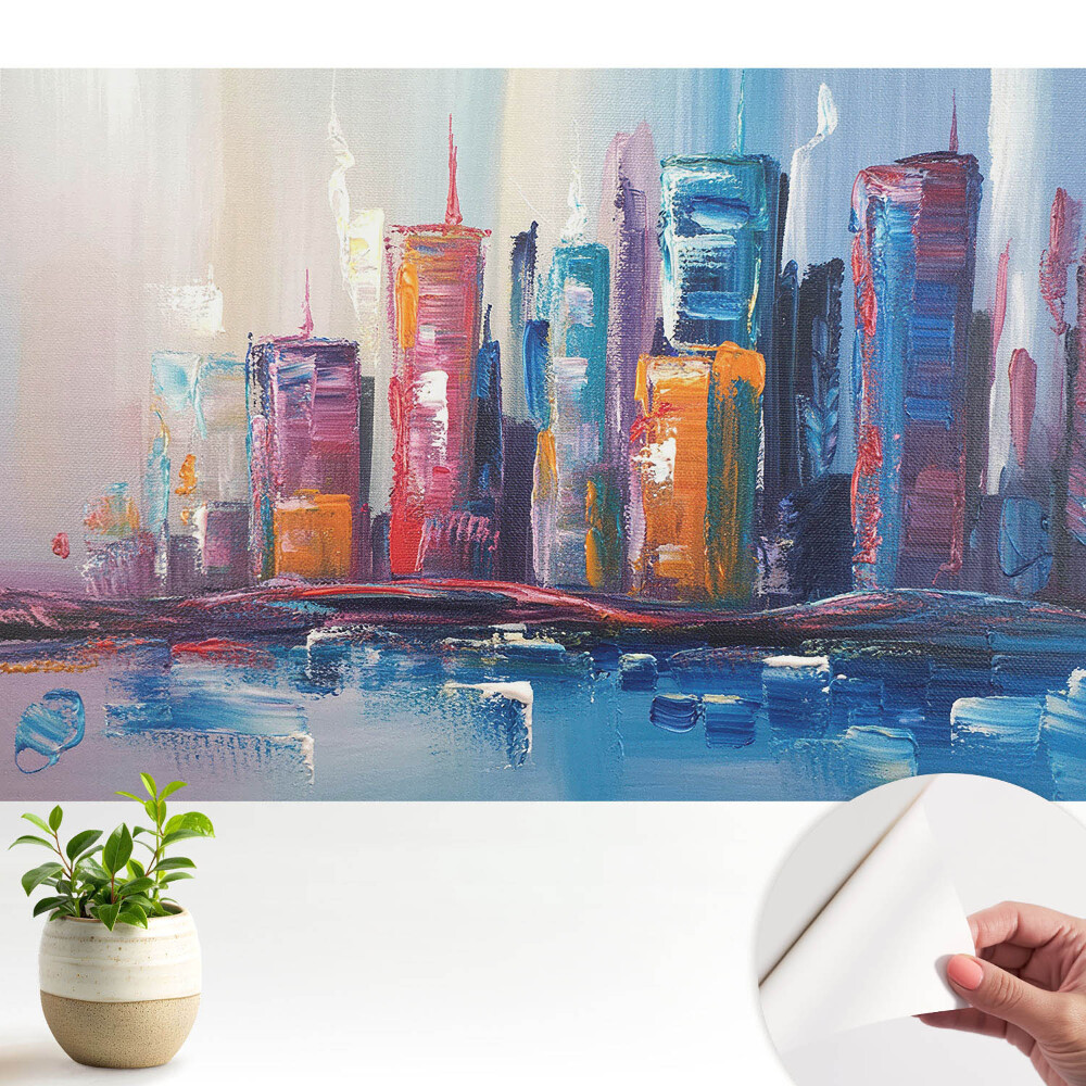 Tapet camera copii O abstracție colorată a unui oraș aglomerat