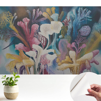 Fototapet autoadeziv pentru camera copiilor Un peisaj colorat de flori abstracte