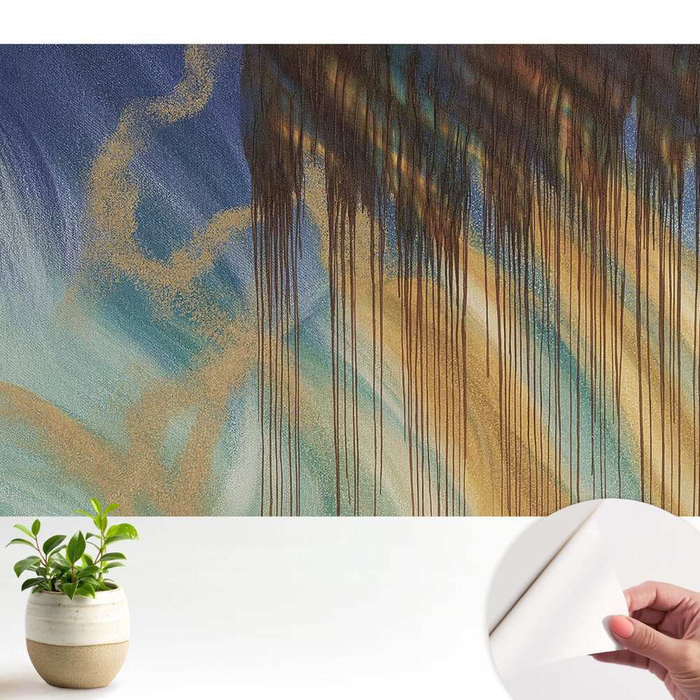 Tapet vinil O împletire colorată de linii abstracte