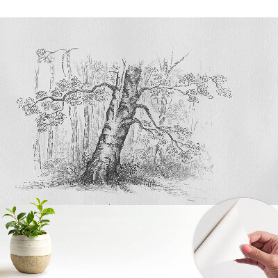 Fototapet pentru copii Schiță artistică a unui copac de pădure
