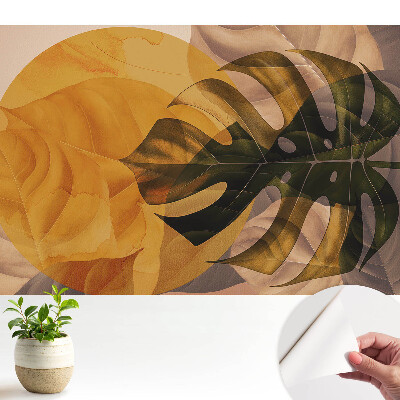 Fototapet autoadeziv pentru camera copiilor Tonuri calde de abstracție vegetală