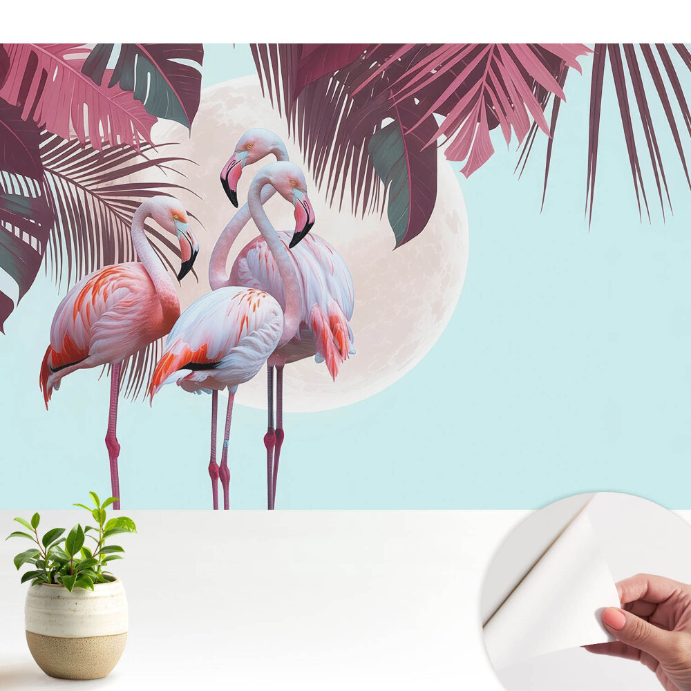 Fototapet pentru copii Flamingo într-o retragere tropicală
