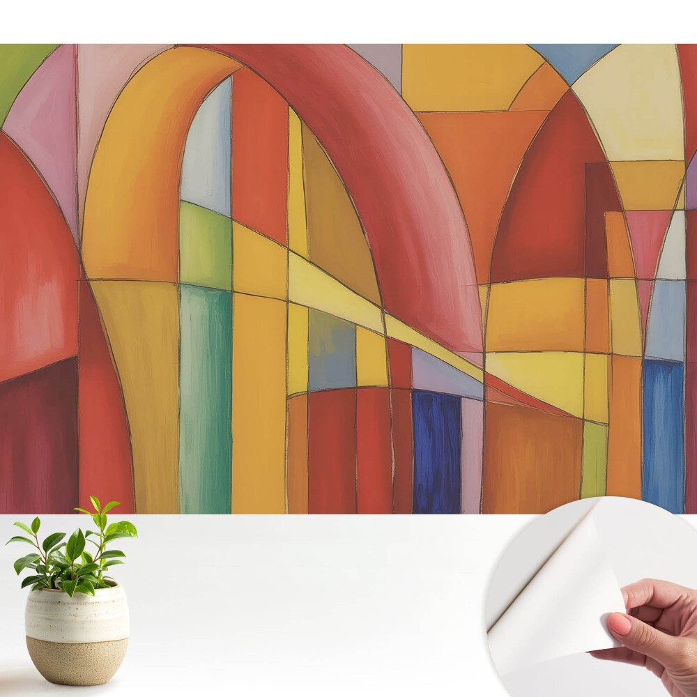 Fototapet autoadeziv pentru living Ritmul colorat al arcurilor geometrice