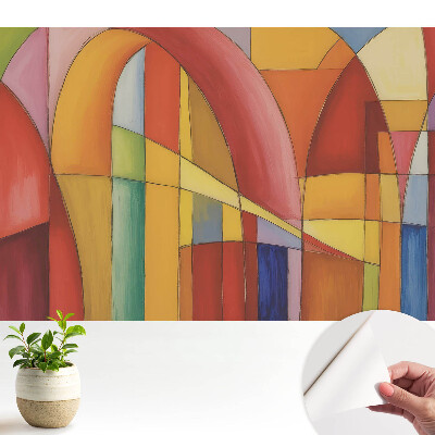 Fototapet autoadeziv pentru living Ritmul colorat al arcurilor geometrice