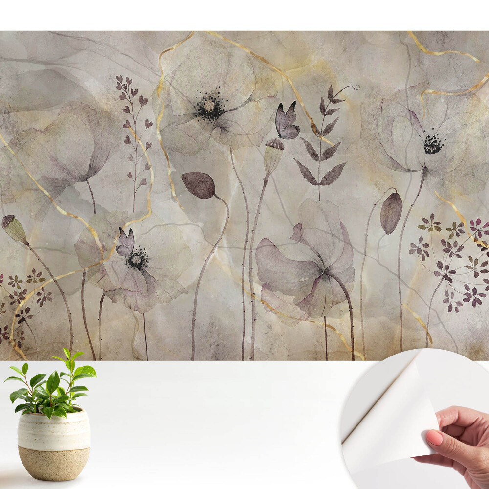 Tapet autocolant perete Farmecul rustic al petalelor elegante