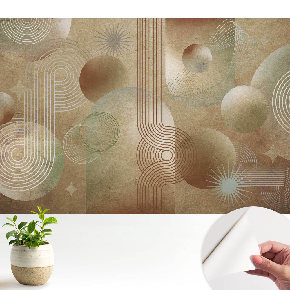 Tapet autocolant perete Puls retro geometric