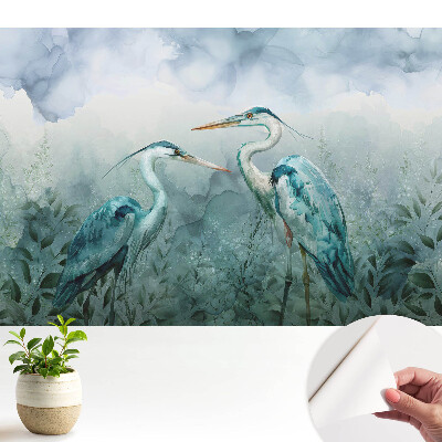 Fototapet autoadeziv pentru camera copiilor Bird chic în verde