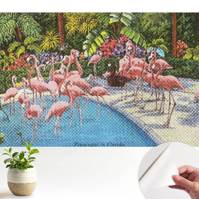 Fototapet pentru camera copiilor Flamingo roz lângă apă