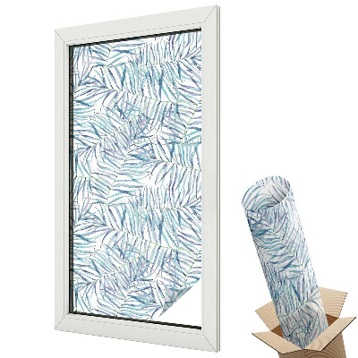 Folie pentru geamuri Frunze subtile pe un fundal alb