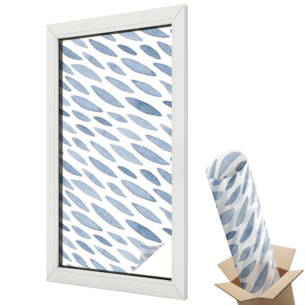 Autocolant geam termopan Forme albastre abstracte