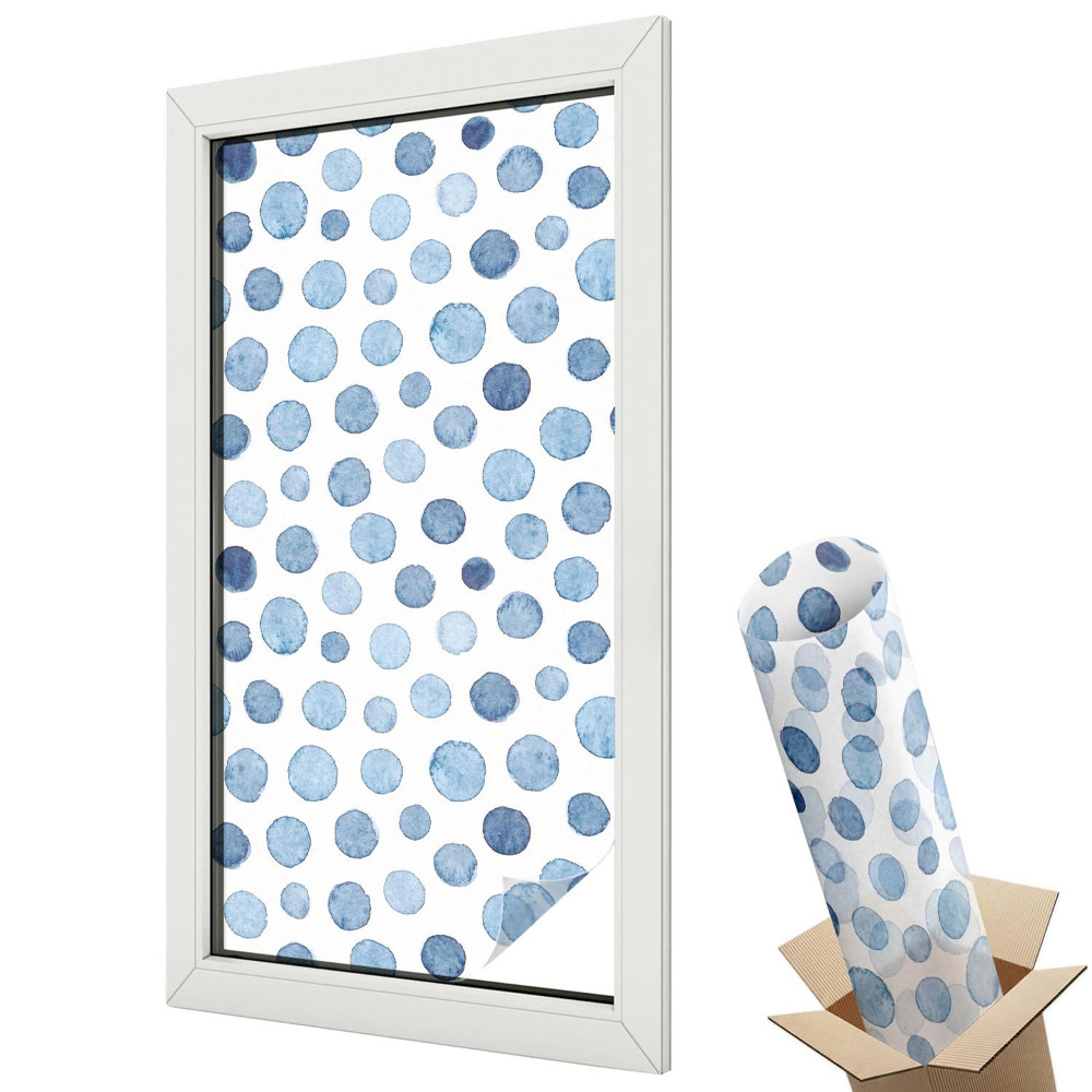 Autocolant geam termopan Armonie acuarelă puncte albastre