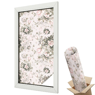 Folie geamuri decorativă vitraliu Romantism și eleganță florală