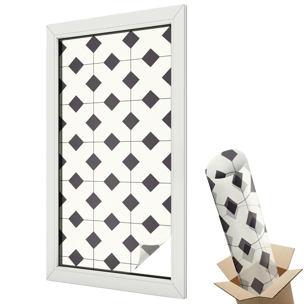 Folie geamuri decorativă vitraliu Model geometric de diamant