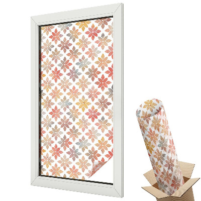 Autocolant geam termopan Flori colorate pe fundal alb