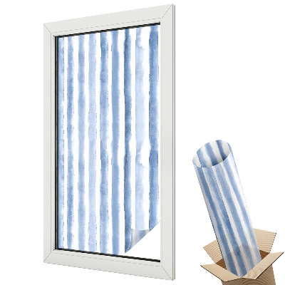 Autocolant geam termopan Dungi albastre verticale în stil acuarelă