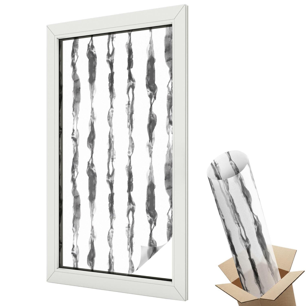 Autocolant geam termopan Linii verticale gri eleganță subtilă