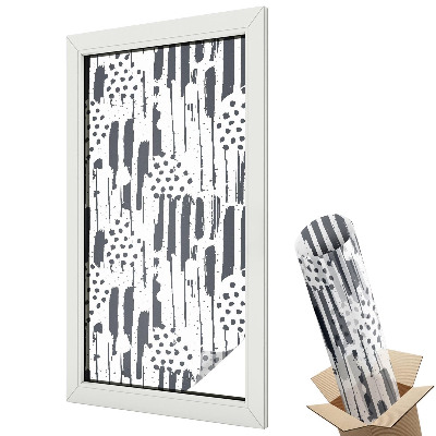 Folie geamuri decorativă vitraliu Dungi și puncte abstracte