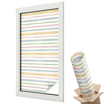 Folie geam să nu se vadă din exterior Dungi colorate în armonii pastelate