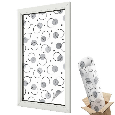 Folie pentru geamuri Cercuri și puncte delicate în nuanțe de gri