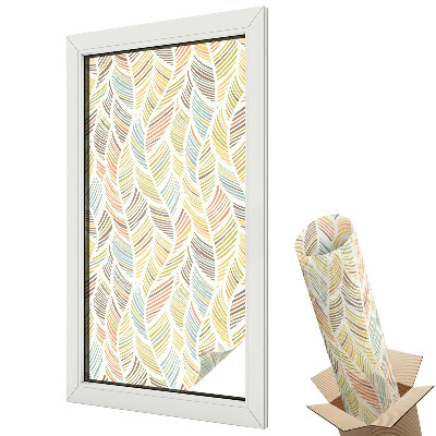 Folie geamuri decorativă vitraliu Pene colorate, ușurință a modelului