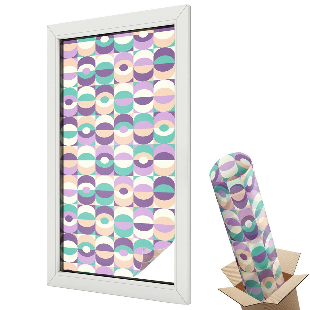 Autocolant geam termopan Simetrie geometrică, culori vibrante, stil modern