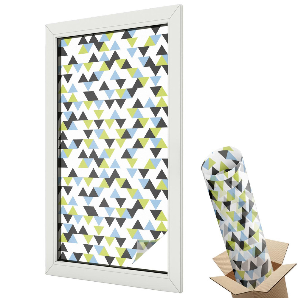 Folie pentru geamuri Model minimalist de triunghiuri colorate