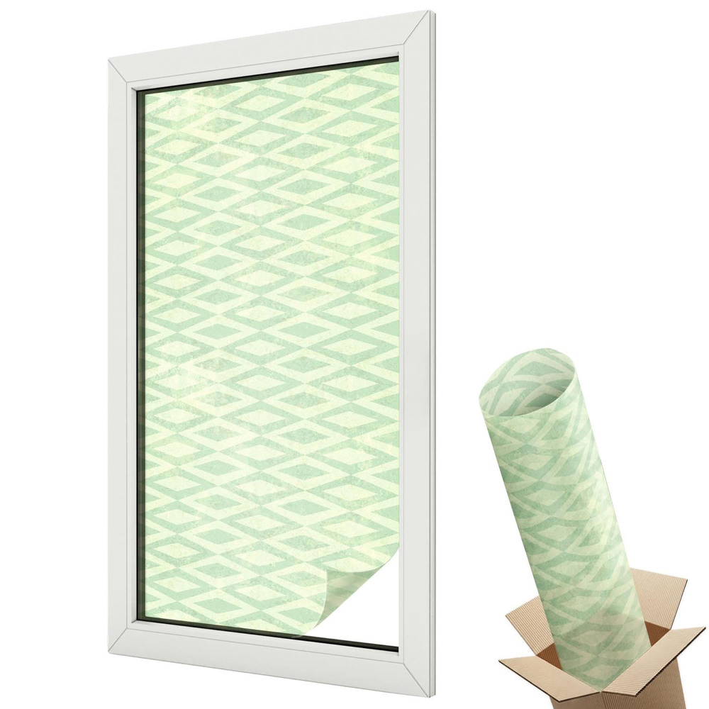 Folie pentru geamuri Romburi verzi geometrice
