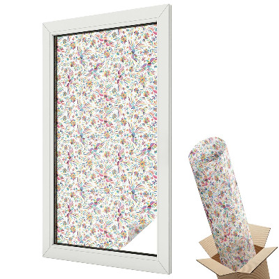 Folie geam să nu se vadă din exterior Papagali exotici și flori tropicale