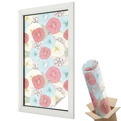 Folie pentru geamuri Model floral pastelat modern