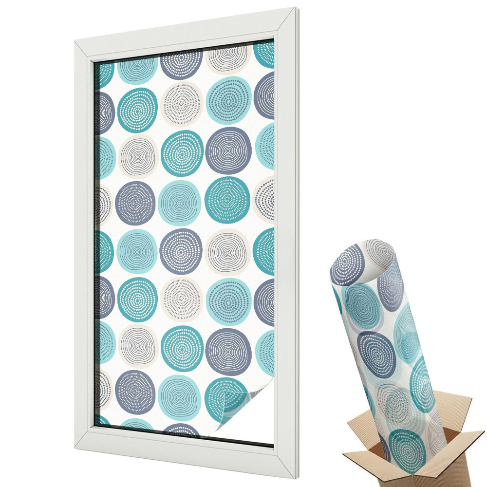 Folie geam să nu se vadă din exterior Cercuri geometrice albastre vibrante