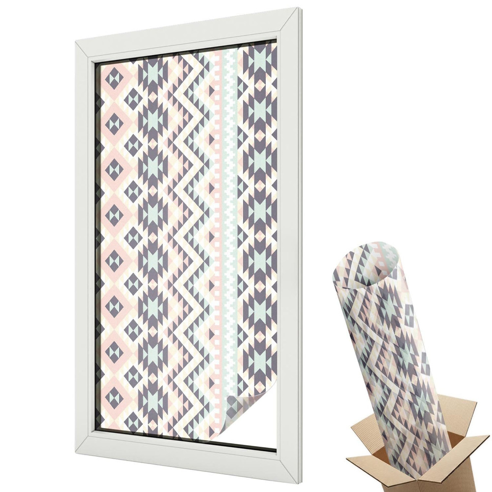 Folie pentru geamuri Eleganță geometrică în culori pastelate