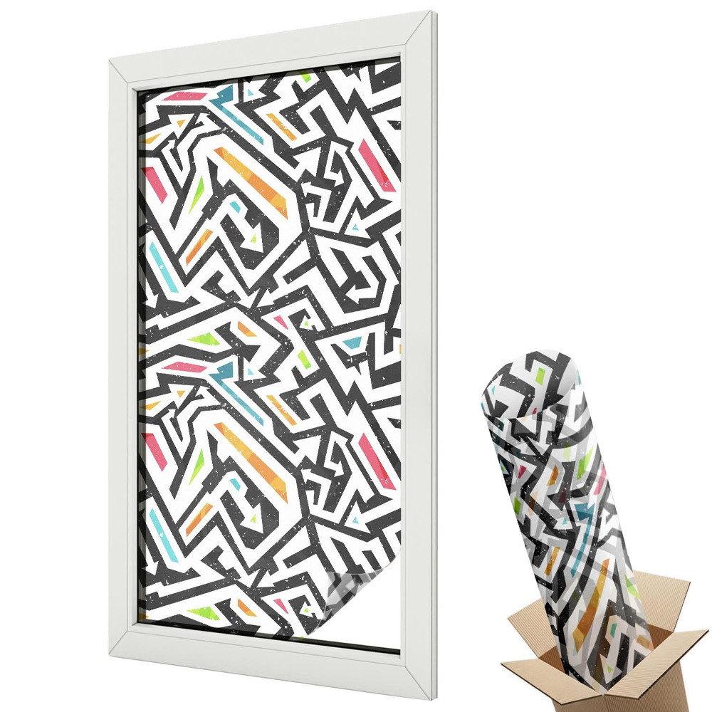 Folie geam să nu se vadă din exterior Model geometric dinamic cu accente colorate