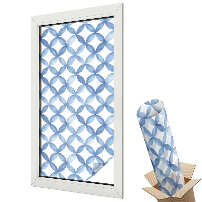 Folie geam să nu se vadă din exterior Modele geometrice albastre de acuarelă