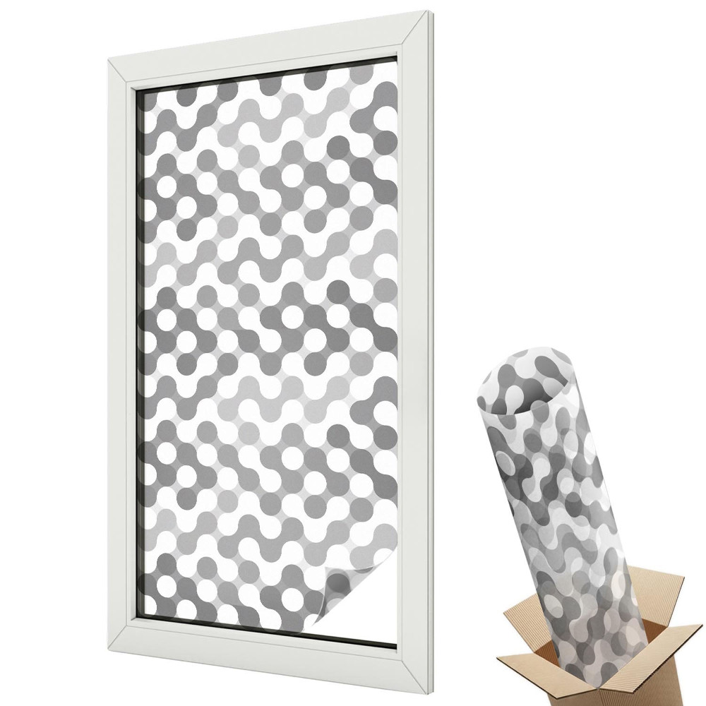 Folie geamuri decorativă vitraliu Un mozaic dinamic de gri într-un stil modern