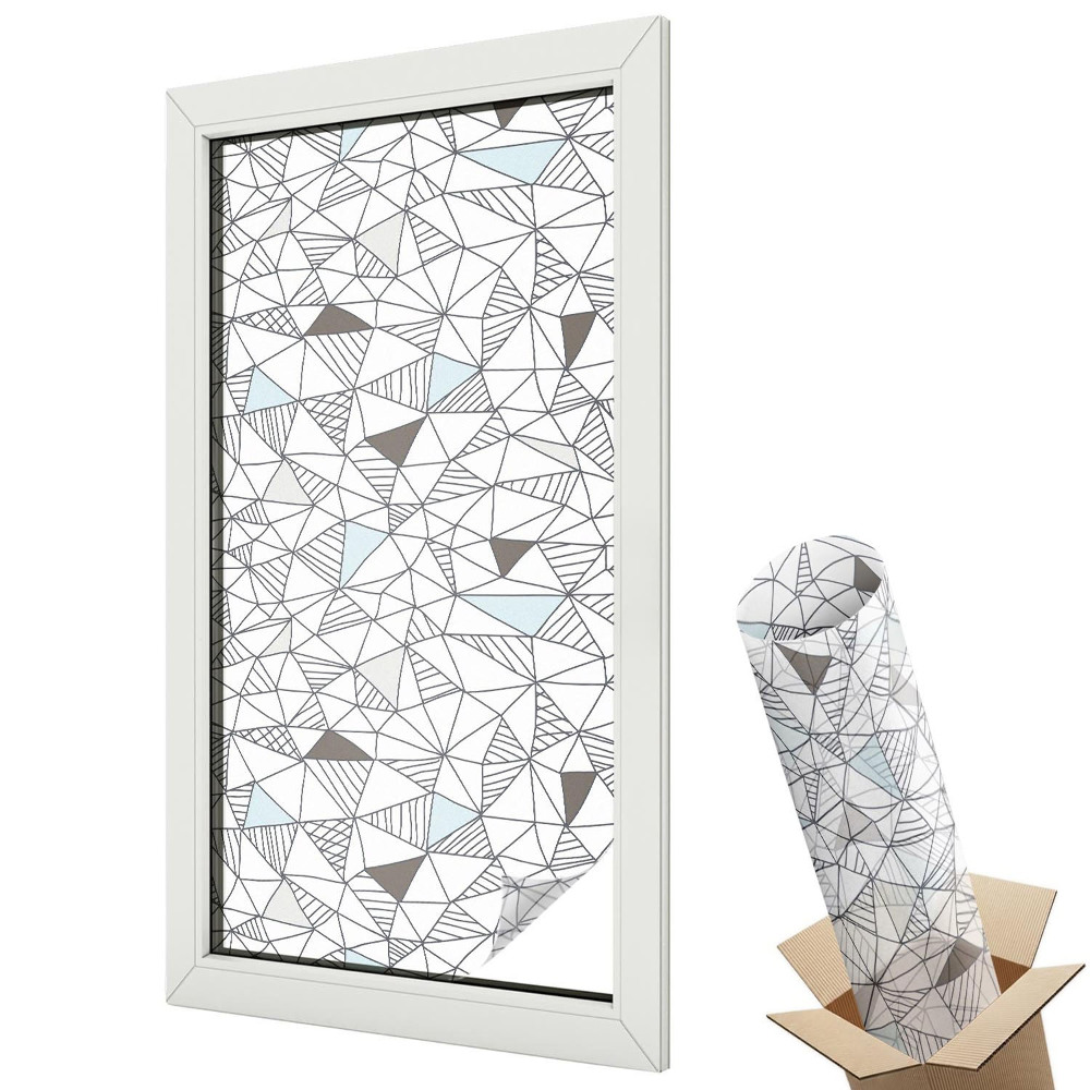 Folie pentru geamuri Forme geometrice în nuanțe de albastru