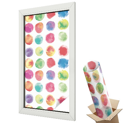Folie pentru geamuri Cercuri colorate în acuarelă, stil modern