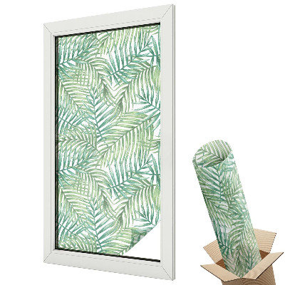 Folie pentru geamuri Model tropical cu frunze de ferigă