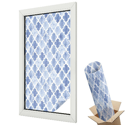 Folie pentru geamuri Modele simetrice de acuarelă albastră