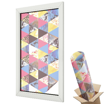 Folie pentru geamuri Modele triunghiulare colorate și energice