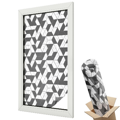 Folie pentru geamuri Model geometric elegant cu accente de marmură
