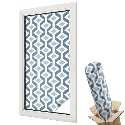 Autocolant geam termopan Simetrie modernă în nuanțe de albastru