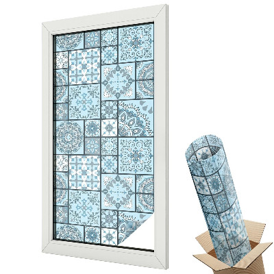 Autocolant geam termopan Modele elegante de plăci albastre