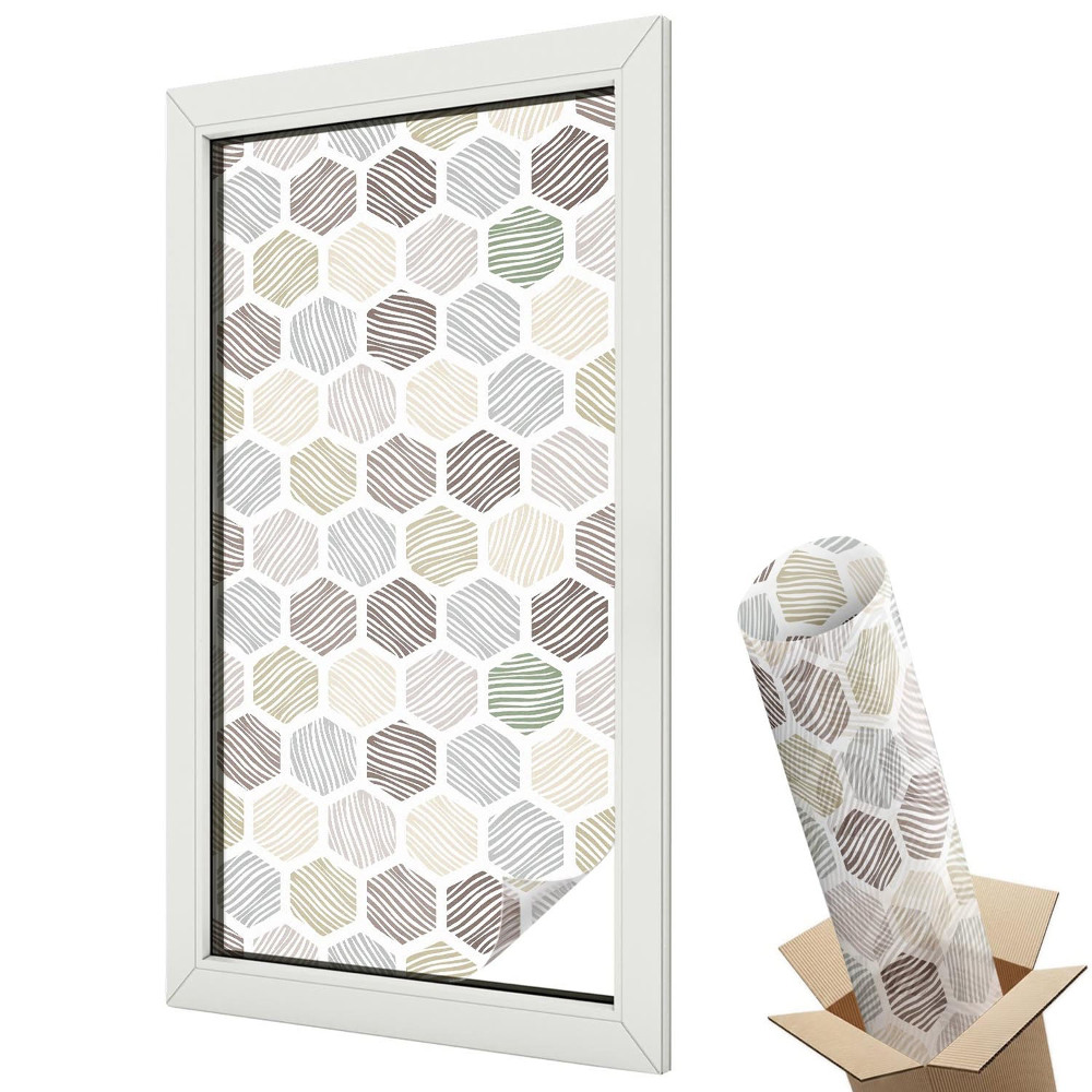 Folie pentru geamuri Modele hexagonale cu linii ondulate