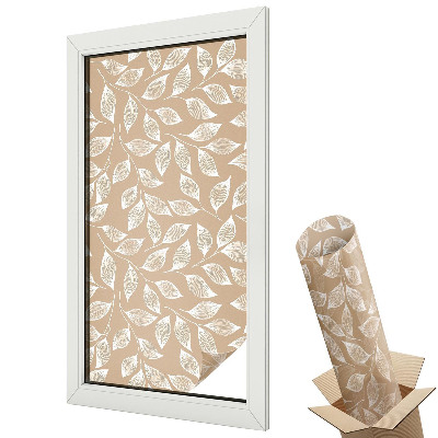 Folie pentru geamuri Model cu frunze pe un fundal neutru